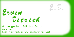 ervin ditrich business card